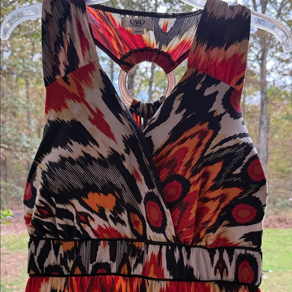 Cato Red, Orange and Black Backless Dress - Picture 2 of 5